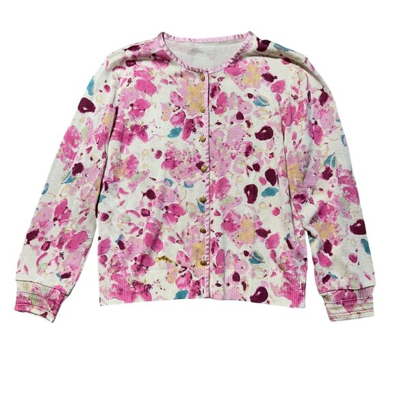 ST JOHN COLLECTION Women's Medium Floral Cardigan Sweater - Picture 1 of 8